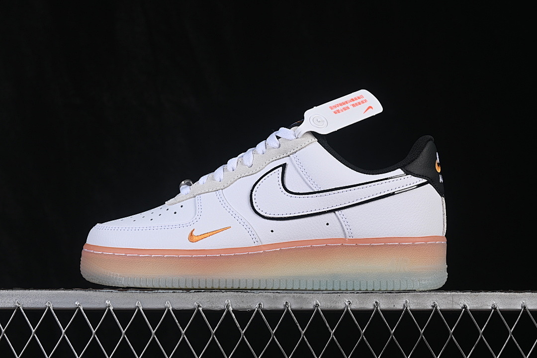 Nike [IQ0228-100]-[AIR FORCE 1 LOW WHITE/BLACK/ORANGE PEEL/WHITE]-[WOMAN:36-39]-[MAN:40-45] - Image 2