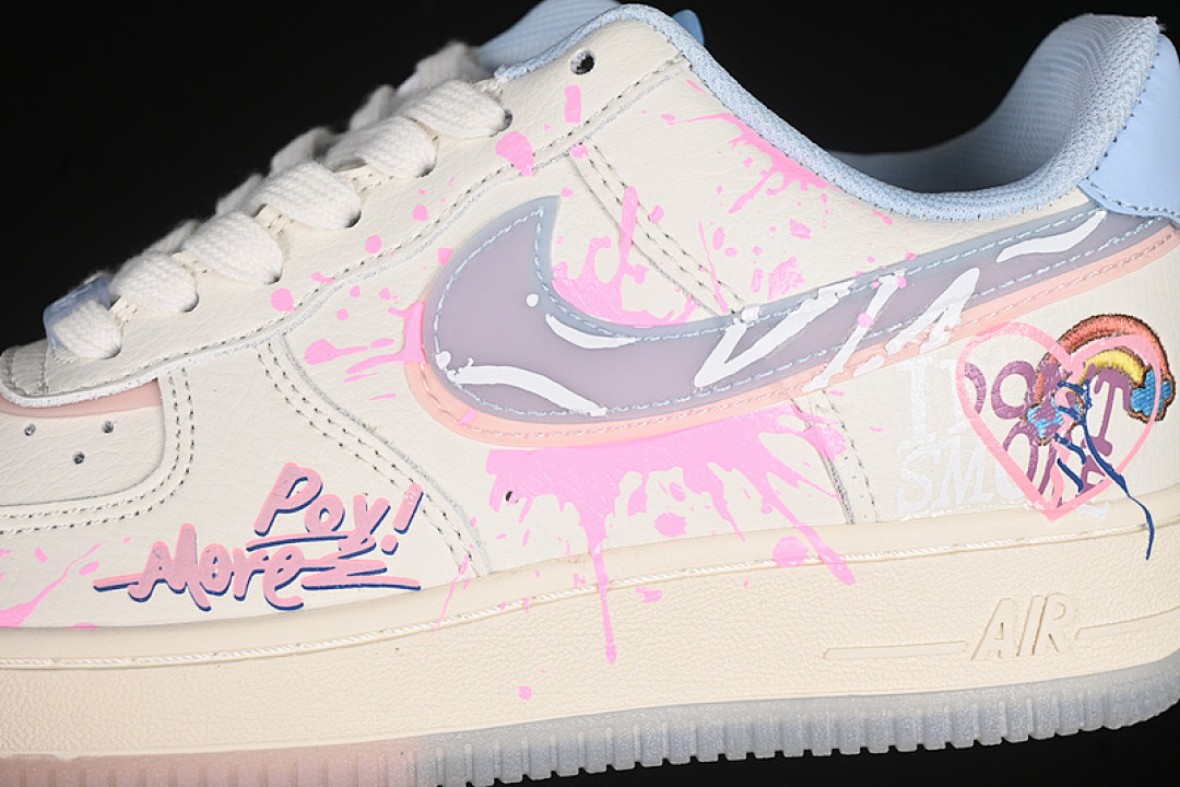 Nike [CW1574-058]-[AIR FORCE 1 07 LOW PINK AND BLUE LOVE WHITE/PINK/BLUE]-[WOMAN:36-39]-[MAN:40-45] - Image 8