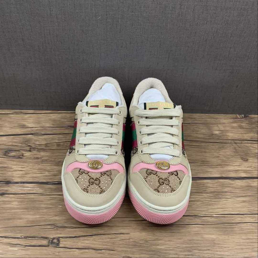 Gucci [570443-9Y920-9666]-[GU*CCI SCREENER SHOES KHAKI/PINK/GREEN]-[WOMAN:35-40] - Image 13