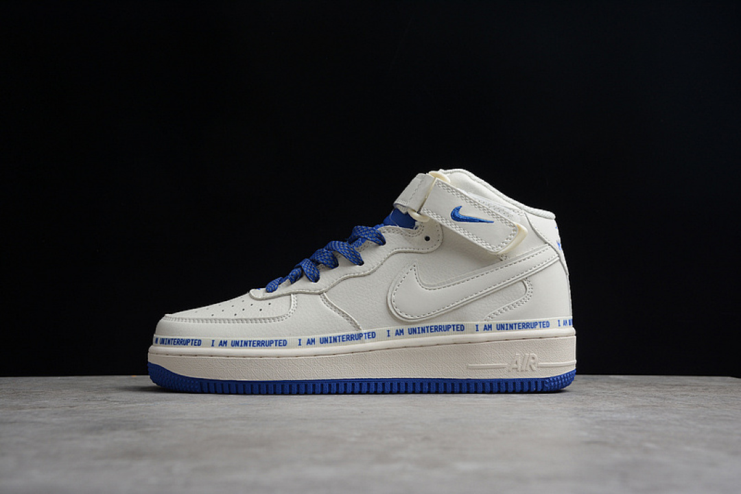Nike [NU3060-686]-[UNINTERRUPTED X AIR FORECE 1 MID WHITE/WHITE/BLUE]-[WOMAN:36-39]-[MAN:40-45], photo 1
