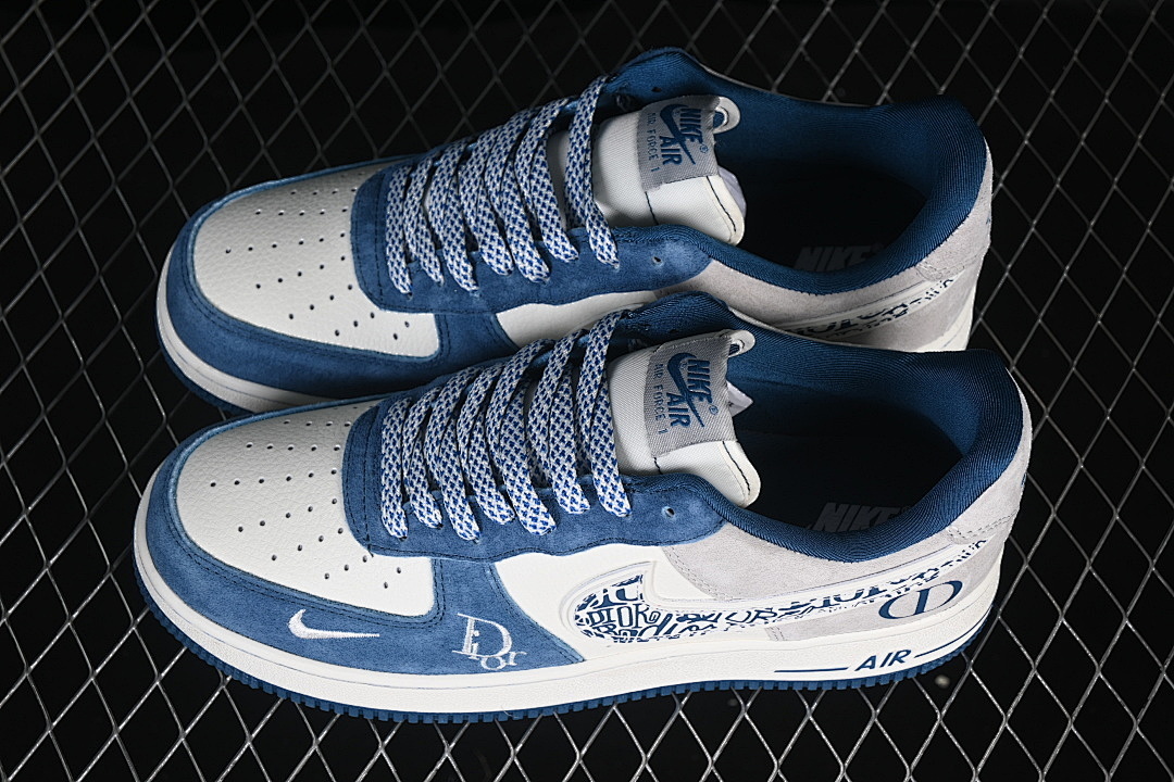 Nike [SS1979-010]-[AIR FORCE 1 07 LOW WHITE/BLUE/GREY]-[WOMAN:36-39]-[MAN:40-45] - Image 11