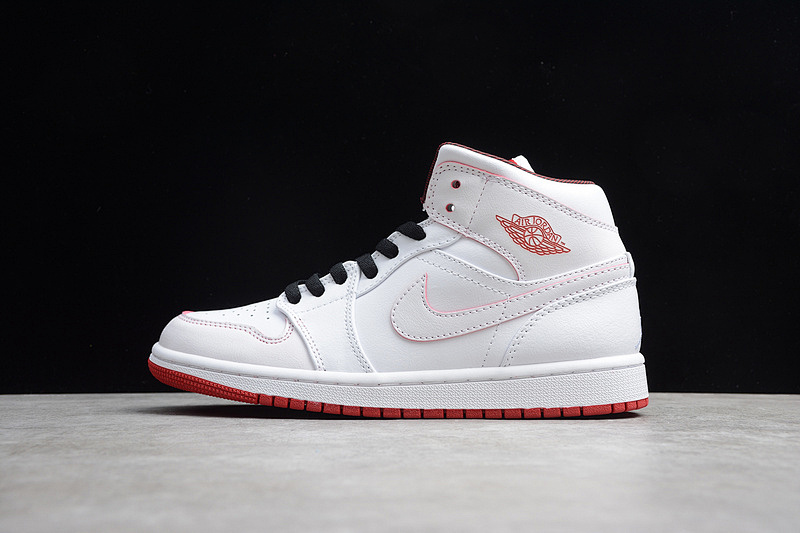 Jordan AIR Jordan 1 MID WHITE/GYM RED-BLACK · 554724-103, photo 1