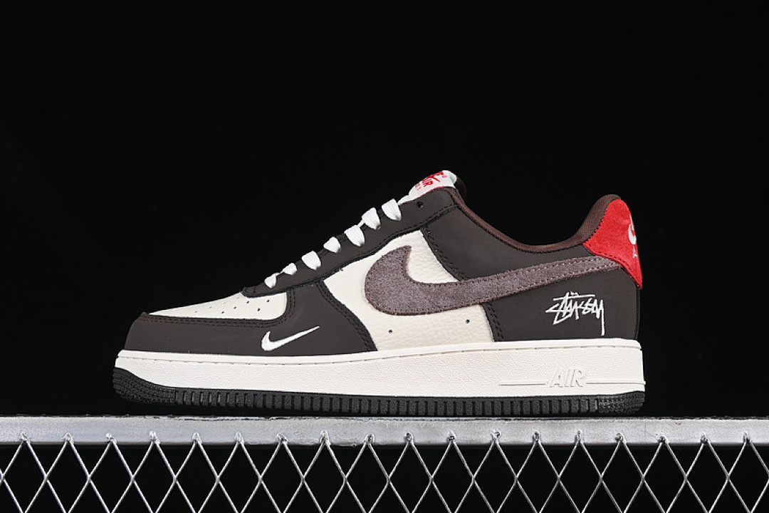 Nike [KK1988-057]-[AIR FORCE 1 07 LOW WHITE/GREY/BROWN/RED]-[WOMAN:36-39]-[MAN:40-45] - Image 2