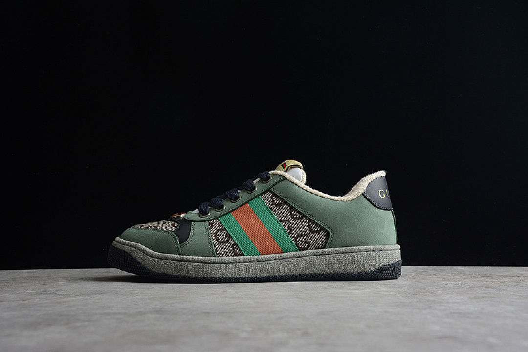 Gucci Gucci [ DISTRESSED SCREENER SNEAKERS DARK GREY/GREEN/RED]-[UNISEX:35-44], photo 1