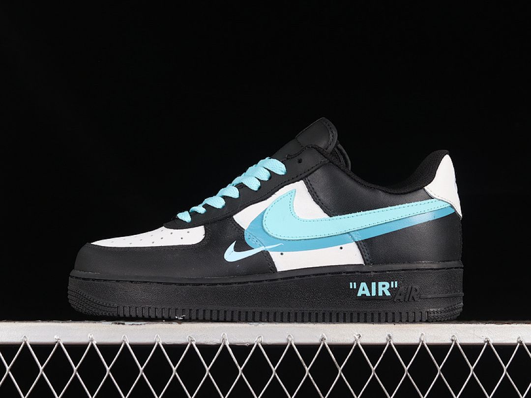 Nike [FJ7740-141]-[AIR FORCE 1 07 LOW BLACK/WHITE/GREEN/BLUE]-[WOMAN:36-39]-[MAN:40-45], photo 1