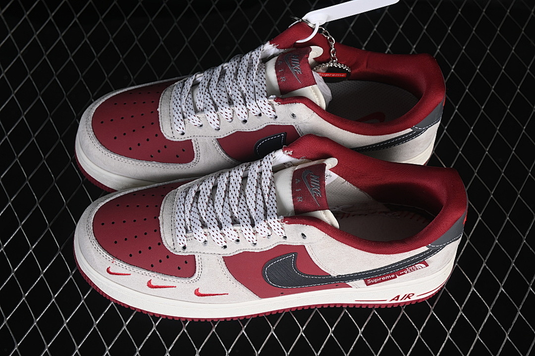 Nike [SY1388-014]-[AIR FORCE 1 07 LOW WHITE/WINE RED/GREY]-[WOMAN:36-39]-[MAN:40-45] - Image 11
