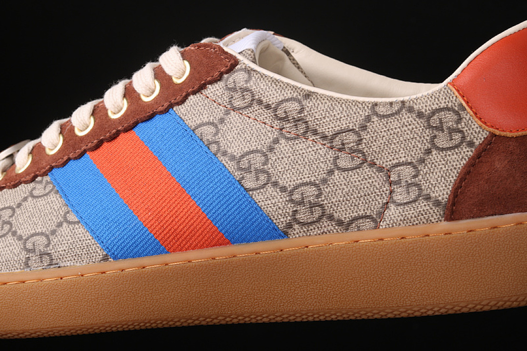Gucci [GU*CCI ACE EMBROIDERED LOW-TOP SNEAKER BROWN/BLUE]-[UNISEX:38-44] - Image 9
