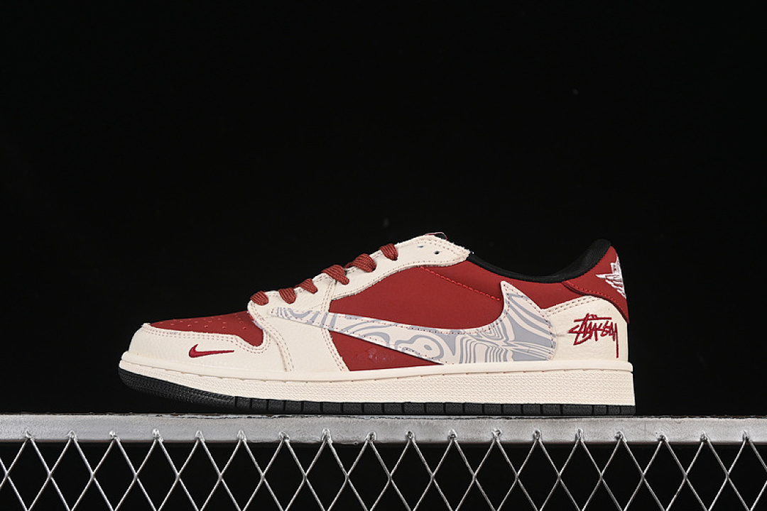 Jordan [LD2025-017]-[TRAVIS SCOTT X FRAGMENT DESIGN AIR JORDAN 1 LOW OG SP WHITE/GREY/RED]-[36-45], photo 1