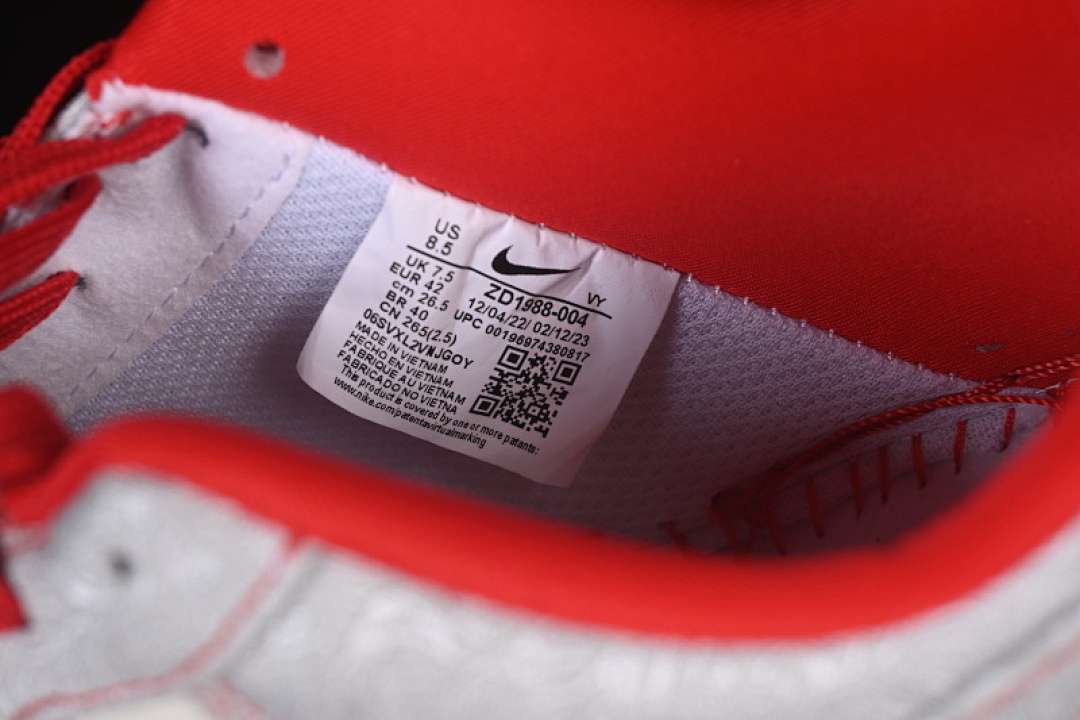 Nike [ZD1988-004]-[AIR FORCE 1 07 LOW WHITE/GREY/RED]-[WOMAN:36-39]-[MAN:40-45] - Image 6