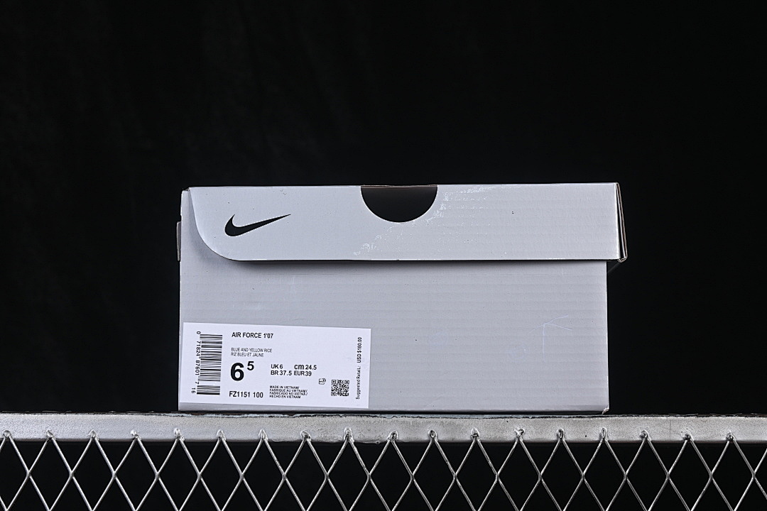 Nike [FZ1151-100]-[AIR FORCE 1 07 LOW CASUAL SNEAKERS WHITE/YELLOW/BLUE]-[WOMAN:36-39]-[MAN:40-45] - Image 12