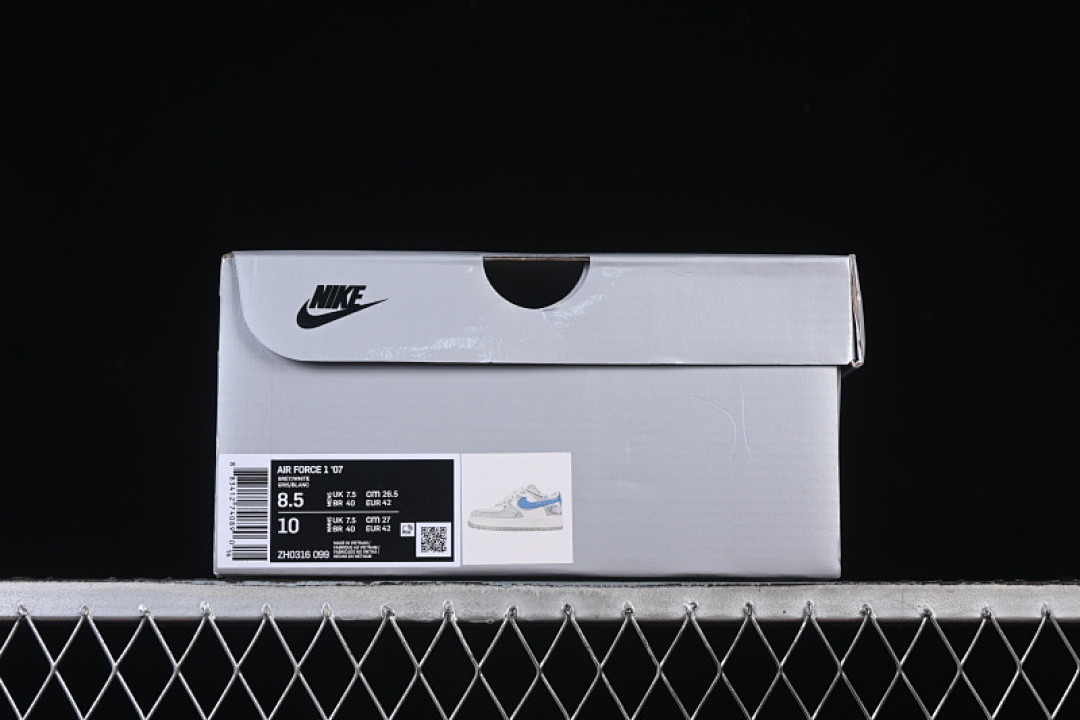 Nike [ZH0316-099]-[AIR FORCE 1 07 LOW WHITE/GREY/BLUE]-[WOMAN:36-39]-[MAN:40-45] - Image 12
