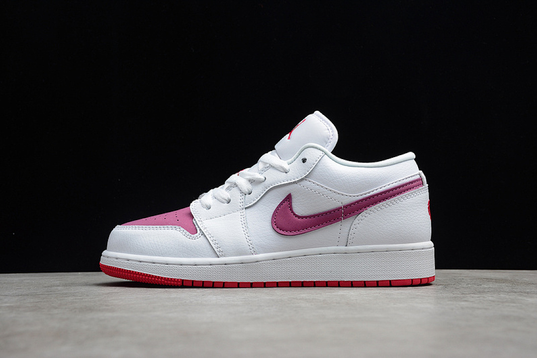 Jordan CJ AIR Jordan 1 LOW GS WHITE/TRUE BERRY-RUSH PINK · 554723-161, photo 1
