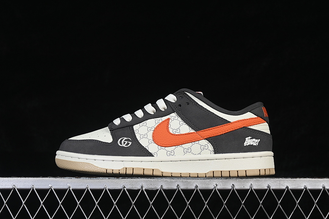 Unbranded [YF9511-923]-[DUNK LOW CASUAL SNEAKERS BLACK/WHITE/ORANGE]-[WOMAN:36-39]-[MAN:40-45], photo 1