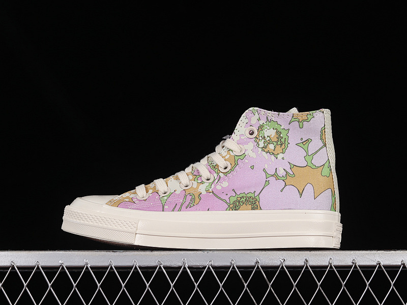 Converse Converse CHUCK TAYLOR ALL-STAR 70S HIGH CRAFTED FLORALS BEYOND PINK/OLIVE AURA/EGRET · A00537C, photo 1