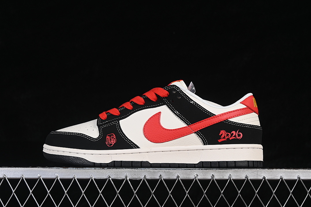 Unbranded [QW5288-101]-[SB DUNK LOW LOW-TOP CASUAL SNEAKERS WHITE/BLACK/RED]-[WOMAN:36-39]-[MAN:40-45], photo 1