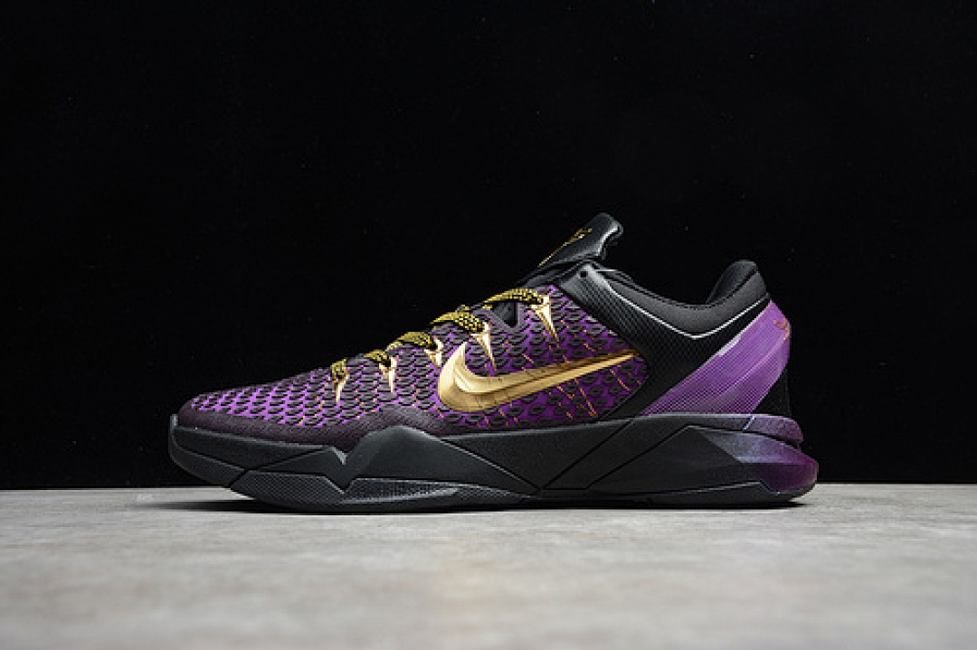 Nike Nike BASKETBALL SHOES ORIGINAL QUALITY ZOOM KOBE 7 VII BLACK/PURPLE-GOLD · 511371-005, photo 1