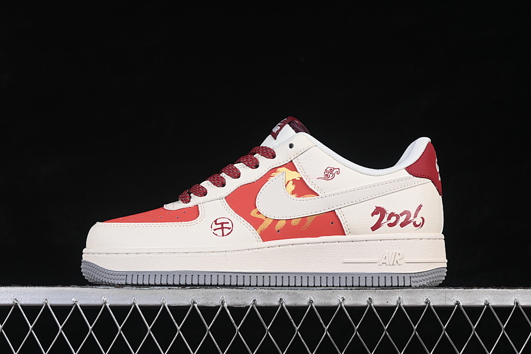 Nike [JP2026-151]-[AIR FORCE 1 07 LOW WHITE/RED/GOLD/GREY]-[WOMAN:36-39]-[MAN:40-45] - Image 2