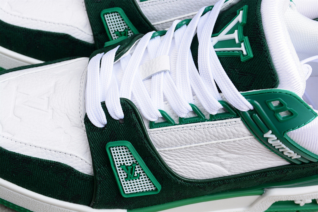 Louis Vuitton [L*V TRAINER LOW SNEAKERS WHITE/BLACK/GREEN]-[WOMAN:35-39]-[MAN:40-45] - Image 14