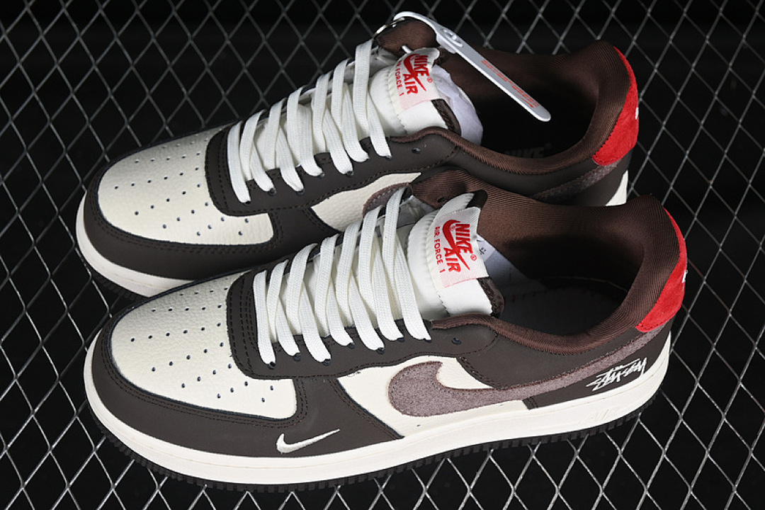 Nike [KK1988-057]-[AIR FORCE 1 07 LOW WHITE/GREY/BROWN/RED]-[WOMAN:36-39]-[MAN:40-45] - Image 11