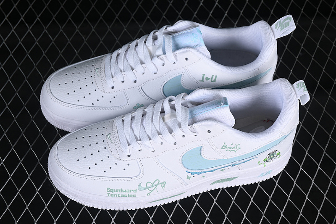 Nike [FB8971-060]-[AIR FORCE 1 07 LOW OCTOPUS BROTHER WHITE/BLUE/GREEN]-[WOMAN:36-39]-[MAN:40-45] - Image 11