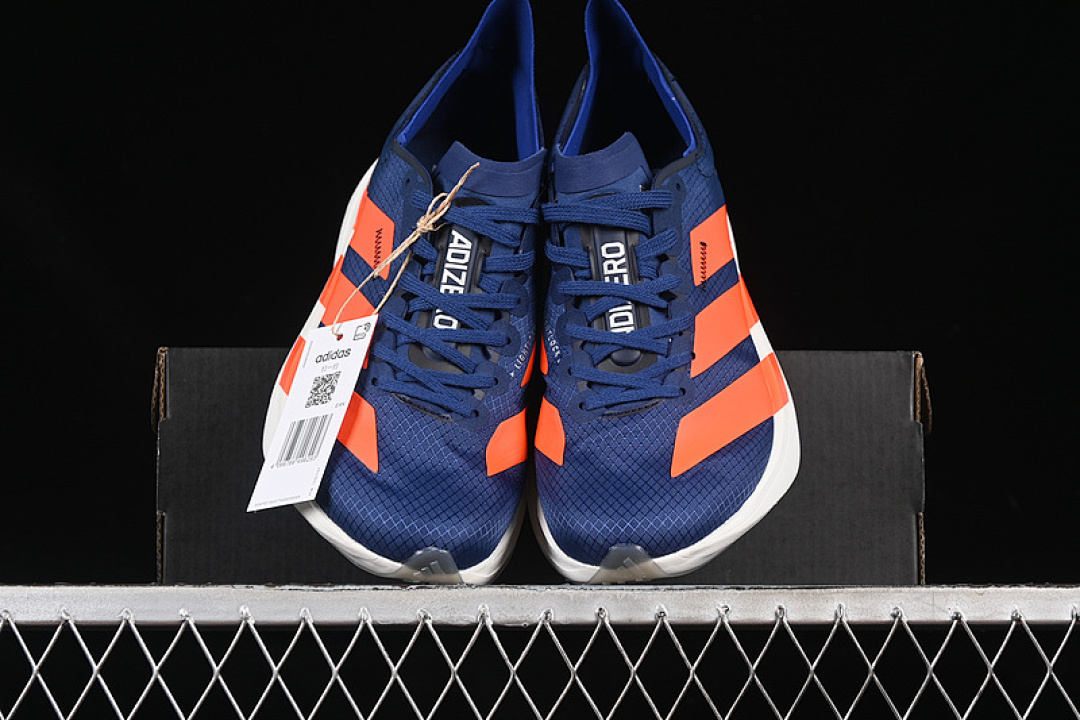 Adidas [JR6370]-[ADIZERO ADIOS 4 M WHITE/BLUE/ORANGE]-[WOMAN:36-39]-[MAN:40-46] - Image 12