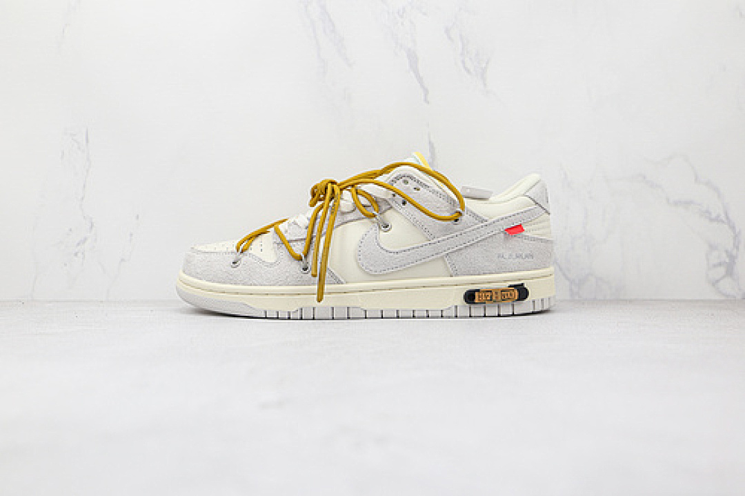 Unbranded [DJ0950-105]-[OW X SB DUNK LOW LOT 37 OF 50 WHITE/LIGHT GREY/YELLOW]-[WOMAN:36-39]-[MAN:40-46], photo 1