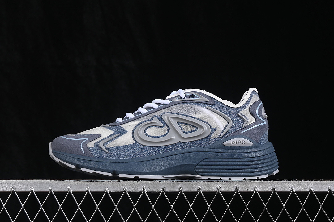 Dior [3SN342ABFH052]-[LOW-TOP CASUAL LIFESTYLE SHOES BLUE/GREY/WHITE]-[WOMAN:38-39]-[MAN:40-47] - Image 2