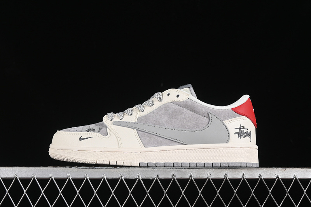Jordan [SJ2068-130]-[TRAVIS SCOTT X FRAGMENT DESIGN AIR JORDAN 1 LOW OG SP WHITE/GREY/RED]-[36-45], photo 1