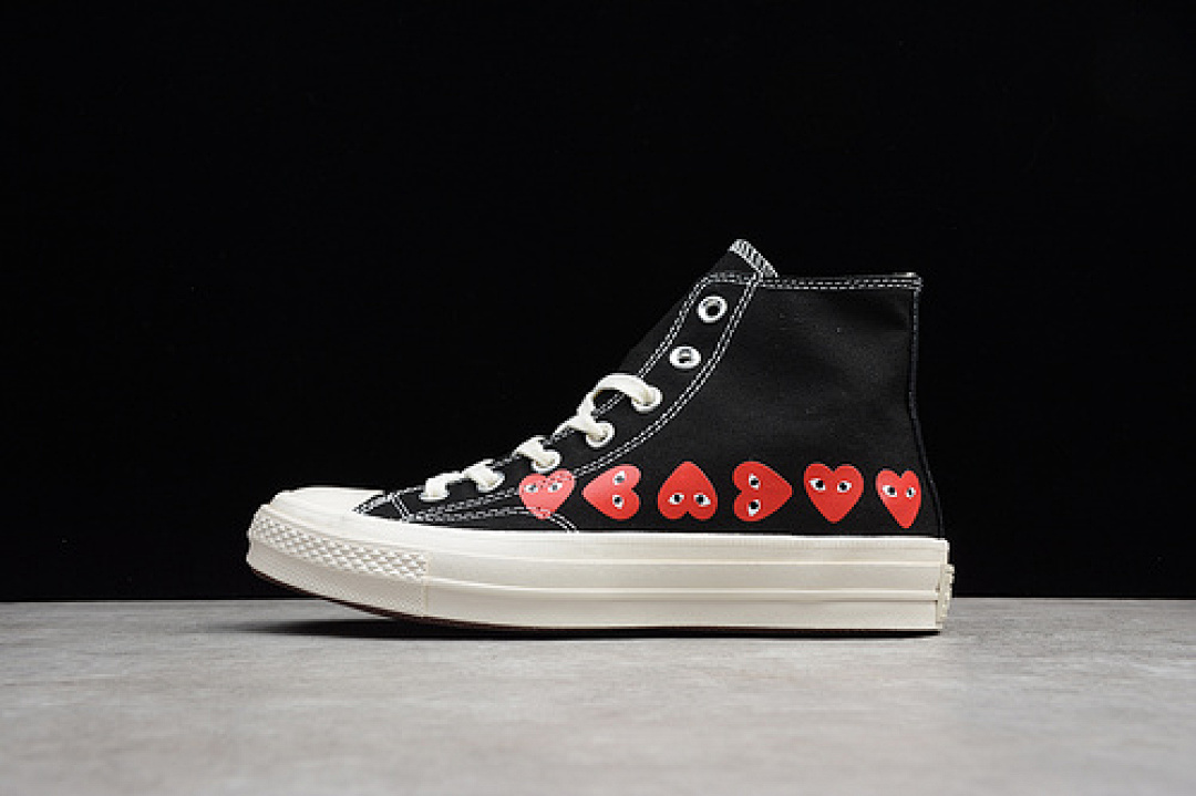 Comme des Garcons [162971C]-[CHUCK TAYLOR ALL-STAR 70S X CDG HIGH MULTI HEARTS BLACK/RED-EGRET], photo 1