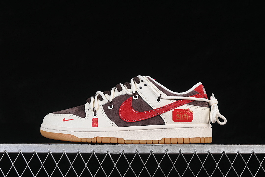 Unbranded [YX5066-C66]-[SB DUNK LOW LOW-TOP CASUAL SNEAKERS WHITE/BROWN/RED]-[WOMAN:36-39]-[MAN:40-45], photo 1