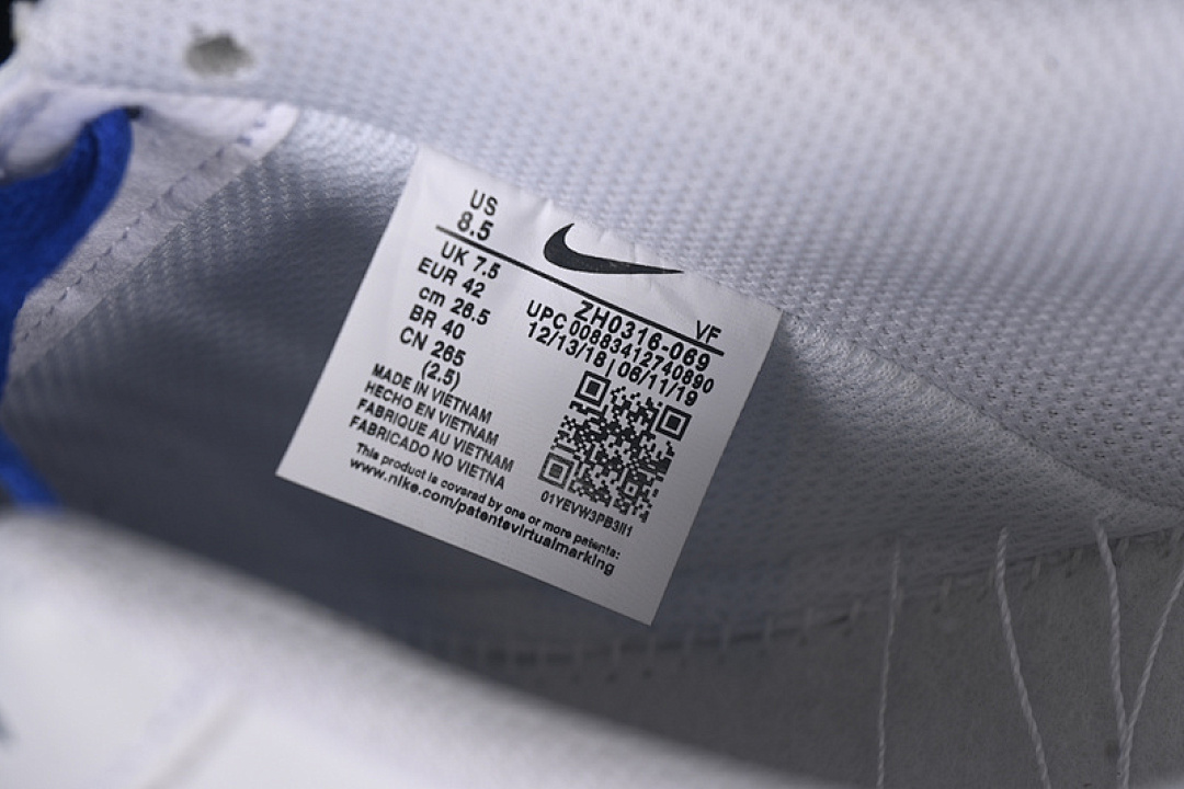Nike [ZH0316-069]-[AIR FORCE 1 07 LOW WHITE/GREY/BLUE]-[WOMAN:36-39]-[MAN:40-45] - Image 6