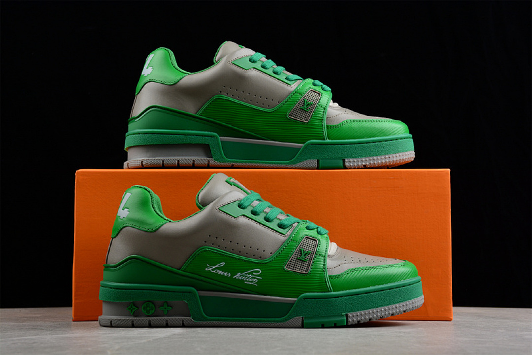 Louis Vuitton [L*V TRAINER SNEAKER LOW GREEN/GREY/GREEN]-[MAN:38-45] - Image 16