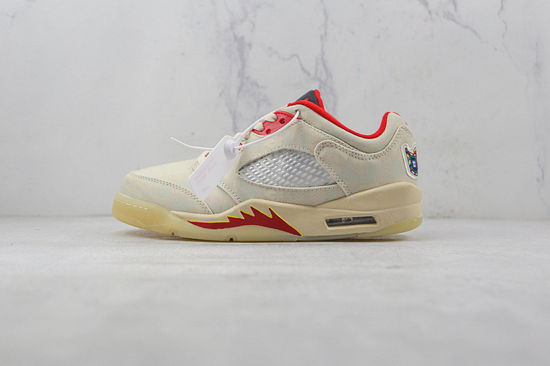 Jordan [DD2240-100]-[AIR JORDAN 5 RETRO LOW CHINESE NEW YEAR 2021 CHILE RED/OPTI YELLOW/PEARL (WHITE]), photo 1