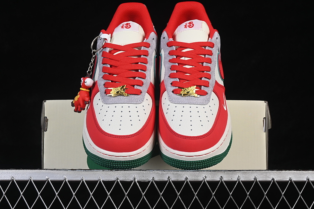 Nike [NH0601-520]-[AIR FORCE 1 07 LOW CASUAL SNEAKERS WHITE/RED/GREY]-[WOMAN:36-39]-[MAN:40-45] - Image 13