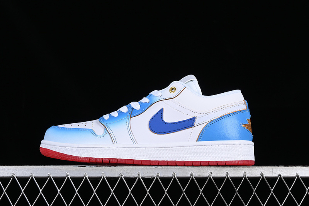 Jordan [FN8899-141]-[AIR JORDAN 1 LOW WHITE/BLUE/GOLD]-[WOMAN:35.5-39]-[MAN:40-47.5], photo 1