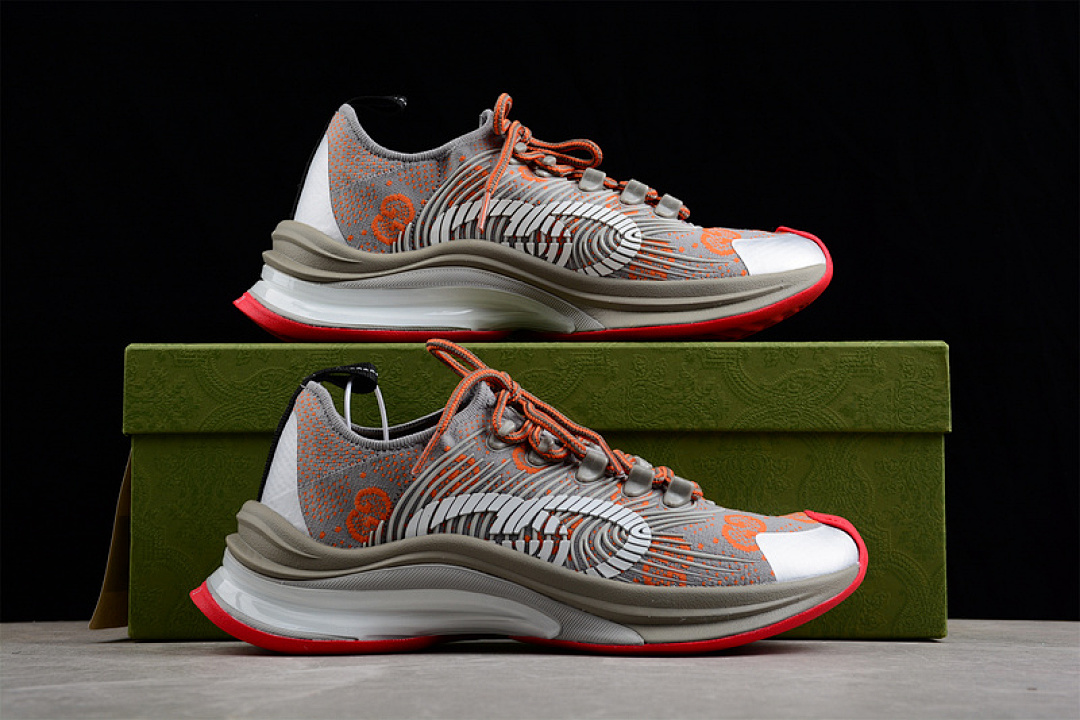 Gucci [680903UF3101270]-[GU*CCI KNIT SNEAKERS GREY/GREY/ORANGE]-[WOMAN:36-39]-[MAN:40-46] - Image 15