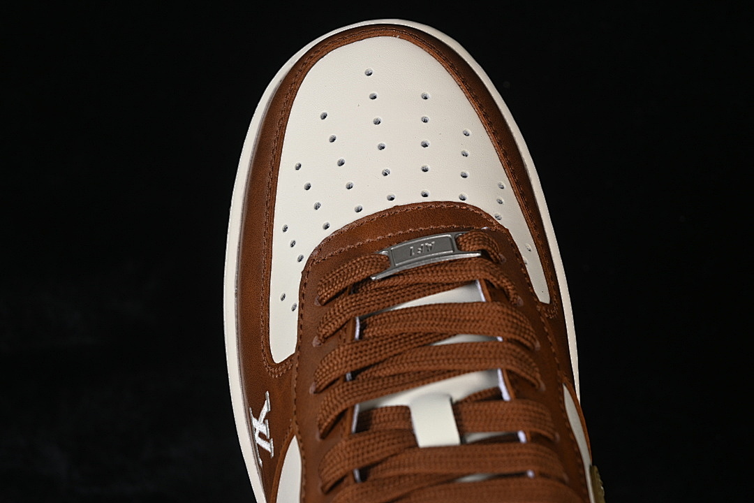 Nike [NH0601-590]-[AIR FORCE 1 07 LOW LOW-TOP CASUAL SNEAKERS WHITE/BROWN]-[WOMAN:36-39]-[MAN:40-45] - Image 10