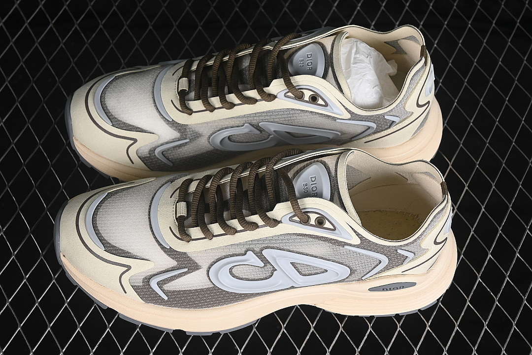 Dior [3SN342ABFH106]-[LOW-TOP CASUAL LIFESTYLE SHOES WHITE/GREY/BROWN]-[WOMAN:38-39]-[MAN:40-47] - Image 11