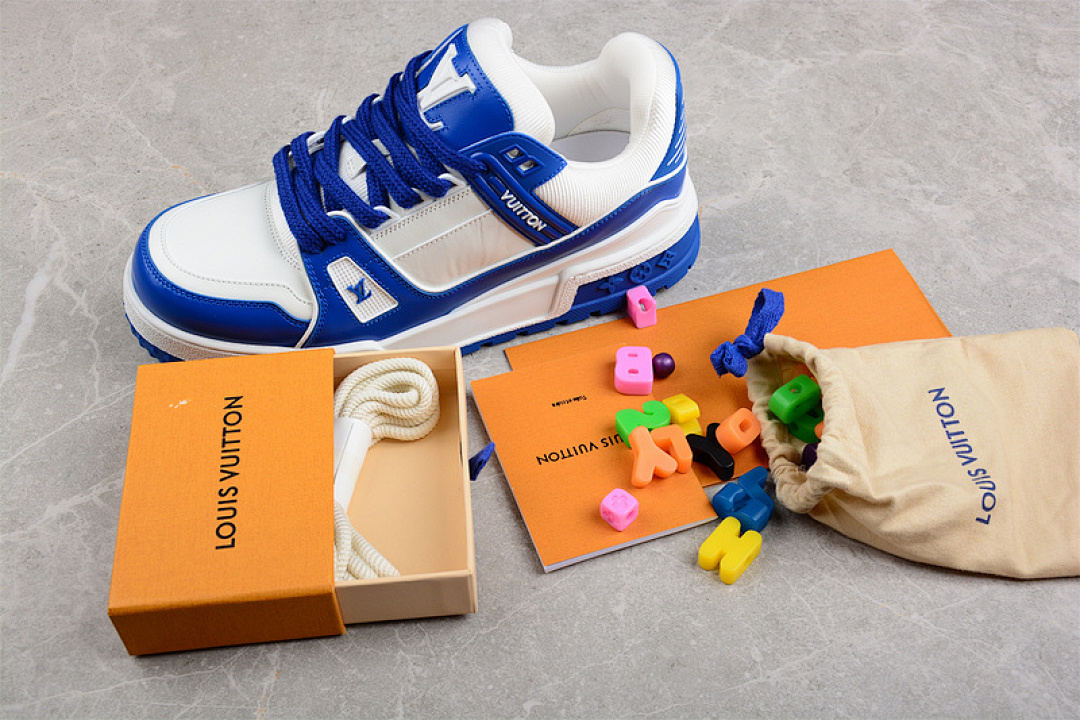 Louis Vuitton [L*V TRAINER SNEAKERS DARK BLUE/WHITE/DARK BLUE]-[WOMAN:35-40]-[MAN:39-45] - Image 3