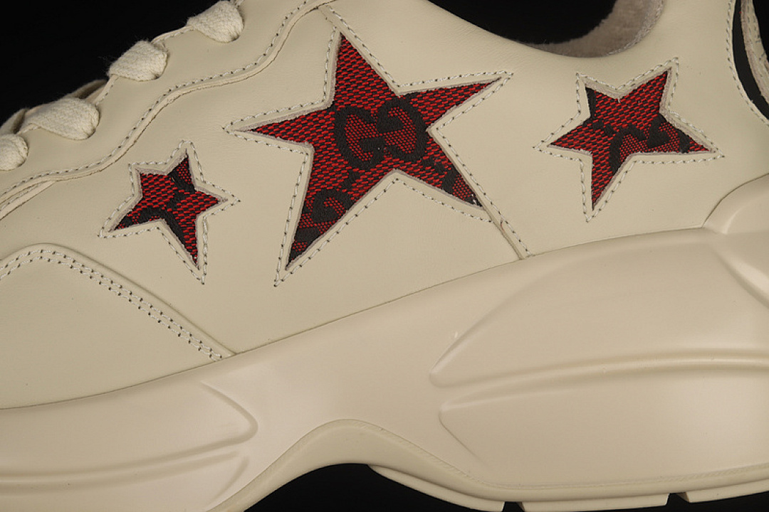 On Running [2SHC09560]-[GU*CCI RHYTON VINTAGE TRAINER SNEAKER BEIGE/BEIGE/RED-BLACK]-[UNSIEX:35-44] - Image 9