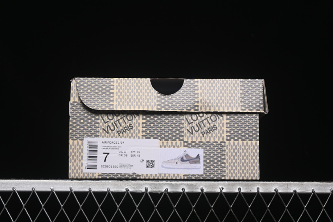Nike [SC0601-560]-[AIR FORCE 1 07 LOW LV WHITE/BLACK/GREY/BLUE]-[WOMAN:36-39]-[MAN:40-45] - Image 12