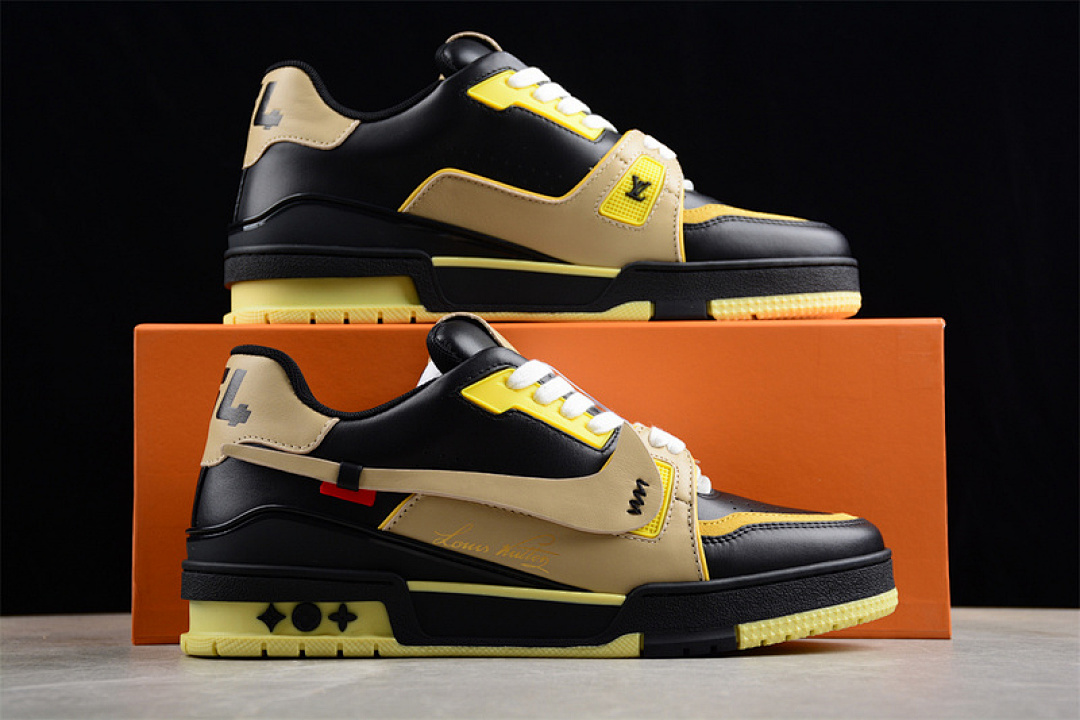 Louis Vuitton [LOUIS VUITTON TRAINER SNEAKER LOW LV WHITE/BLACK/YELLOW]-[WOMAN:35-39]-[MAN:40-45] - Image 2