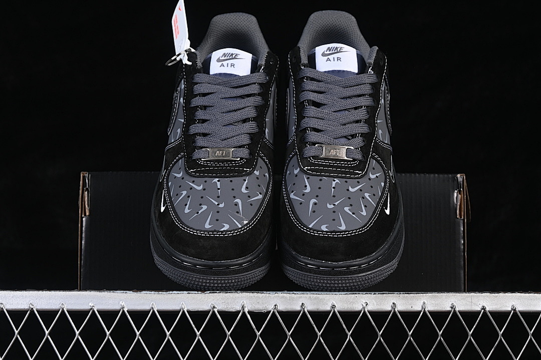 Nike [DD8585-200]-[AIR FORCE 1 07 LOW CASUAL SNEAKERS BLACK/DARK GREY]-[WOMAN:36-39]-[MAN:40-45] - Image 12