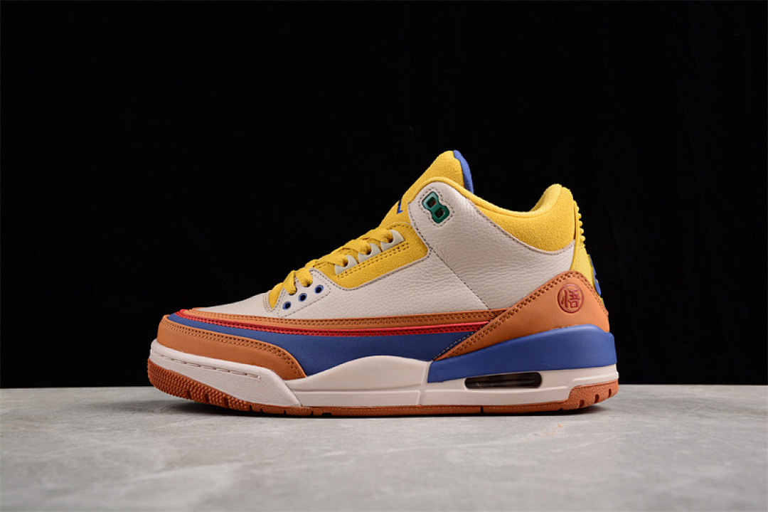 Jordan [DX6660-900]-[AIR JORDAN 3 RETRO GOKU BROWN/YELLOW/BEIGE/BLUE]-[WOMAN:36-39]-[MAN:40-47.5], photo 1