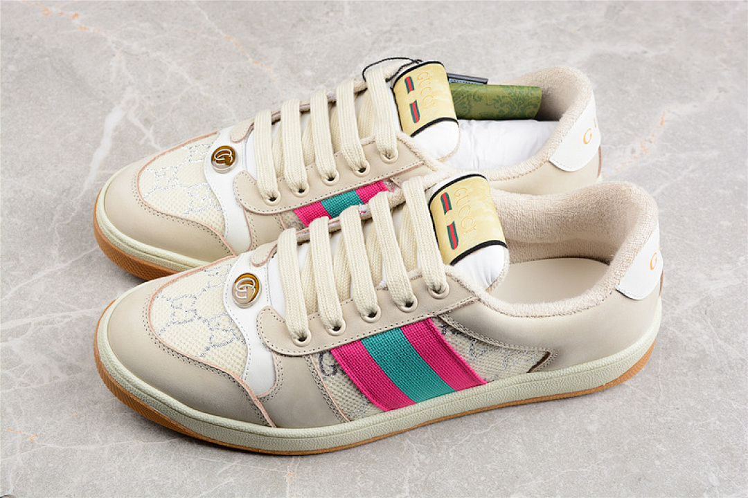 Gucci [GU*CCI DISTRESSED SCREENER SNEAKER BEIGE/PINK/GREEN]-[WOMAN:35-39]-[MAN:40-45] - Image 10