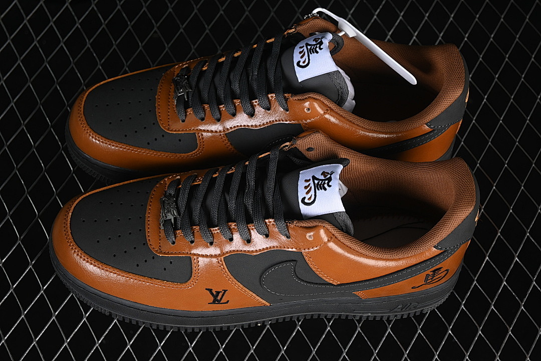 Nike [XY9025-009]-[AIR FORCE 1 07 LOW LOW-TOP CASUAL SNEAKERS BLACK/BROWN]-[WOMAN:36-39]-[MAN:40-45] - Image 11