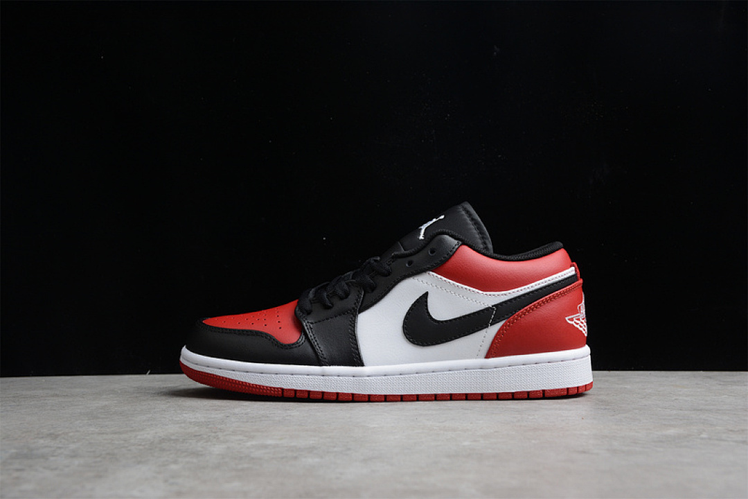 Jordan AIR Jordan 1 LOW BRED TOE WHITE/BLACK/UNIVERSITY RED · 553558-612, photo 1