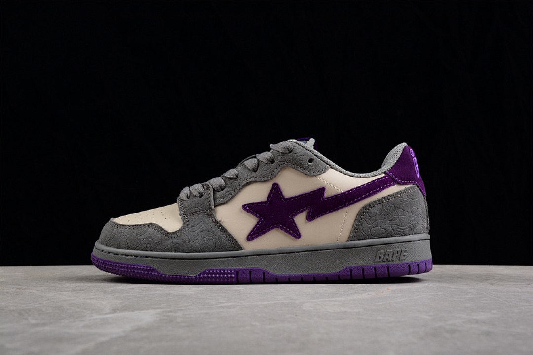 Bape Bape [ SK8 STA TO NIGO LIGHT KHAKI/GREY/PURPLE]-[WOMAN:36-39]-[MAN:40-45], photo 1