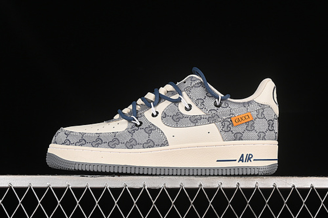 Nike [BD7700-222]-[GU*CCI AIR FORCE 1 07 LOW GREY/BLUE]-[WOMAN:36-39]-[MAN:40-45], photo 1