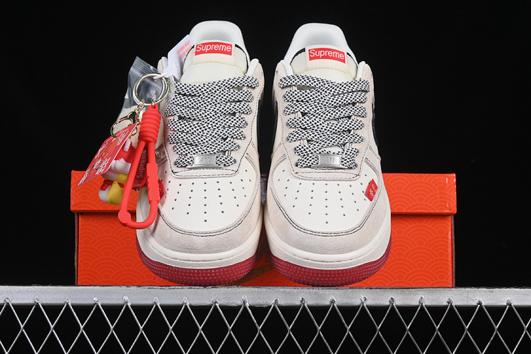 Nike [HH7518-033]-[AIR FORCE 1 07 LOW SUP WHITE/BLACK/RED/GREY]-[WOMAN:36-39]-[MAN:40-45] - Image 13